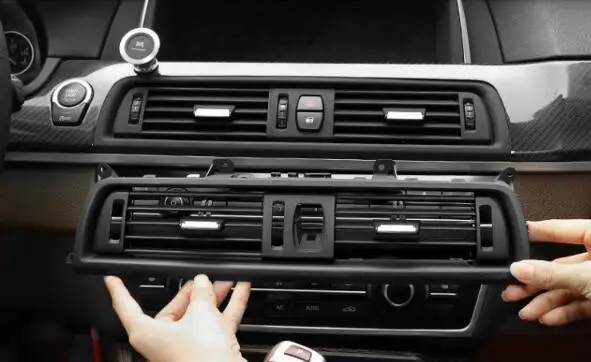Auto Replacement Front Console Grill Dash AC Air Vent for 2010-2017 BMW 5 Series  Black