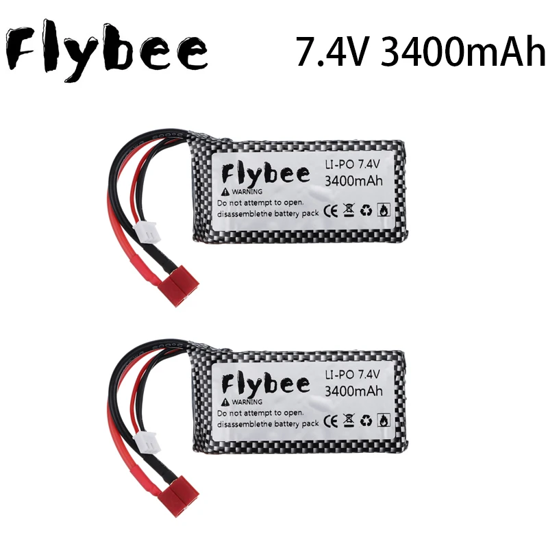 2 шт./компл. 7 4 v 3400mah литий-полимерный Батарея для Wltoys 12428 12423 RC четырёхколёсный