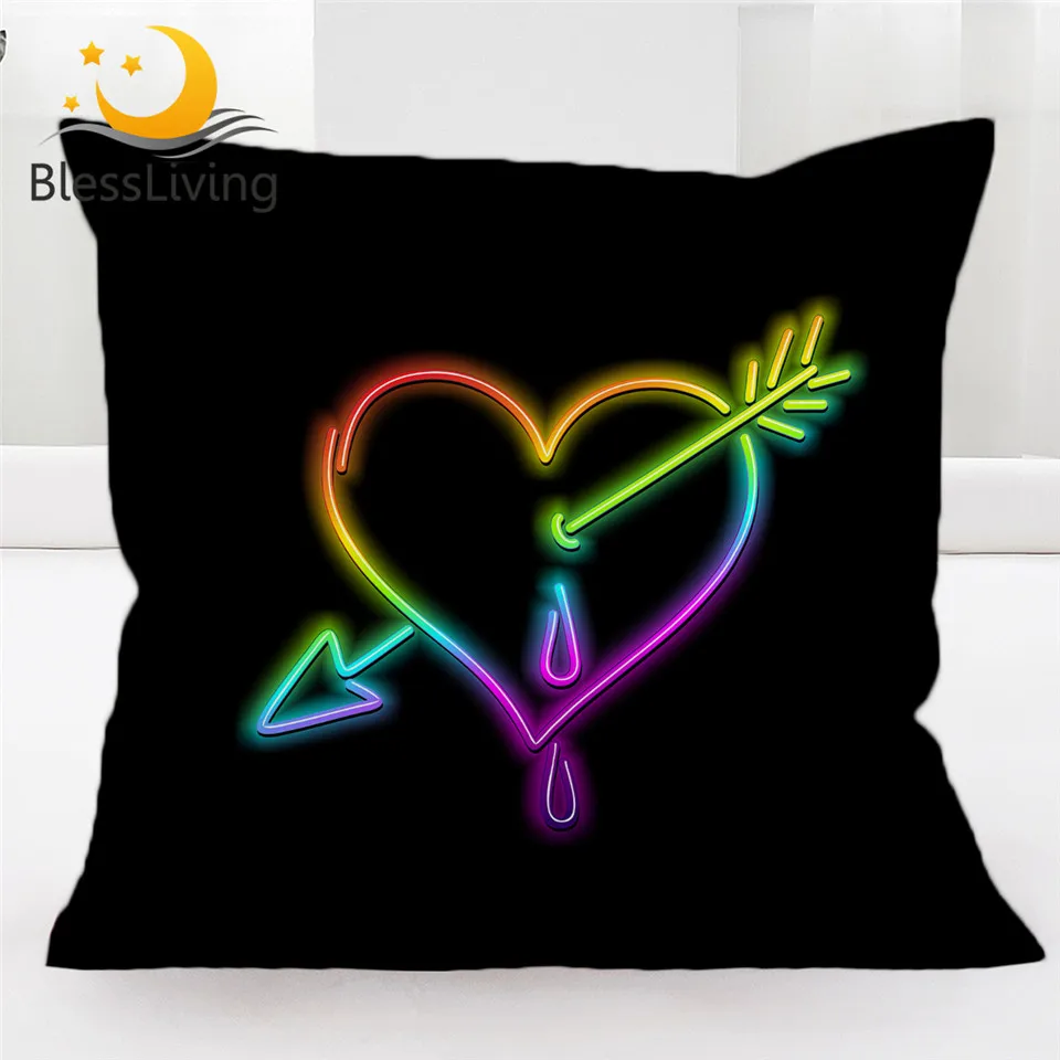 Blesslive I Love You наволочка подушки в форме сердца чехол Psychedelic неоновая декоративная