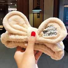 

Hair Holder Hairbands Soft Warm Coral Fleece Bow Animal Ears Headband For Girls Turban Fashion Hair Accessories head band