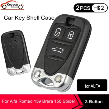 

KEYECU Replacement Remote Control Housing Car Key Shell for ALFA ROMEO 159 Brera 156 Spider 3 Buttons Smart Key 2005-2011year