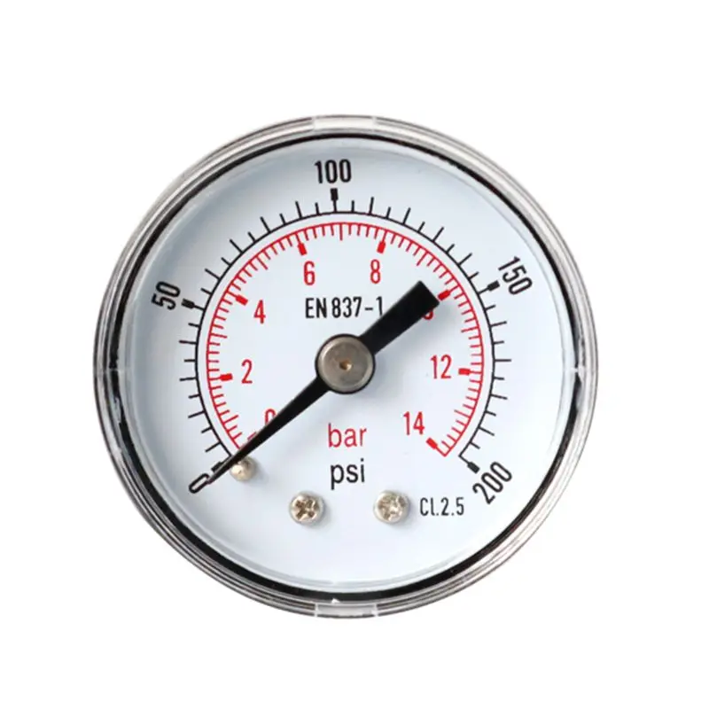 200psi Манометр 40 мм 1/8 BSPT задний 15-300 PSI& Bar для воздушного газа Wate топлива 35ED - Цвет: 200psi