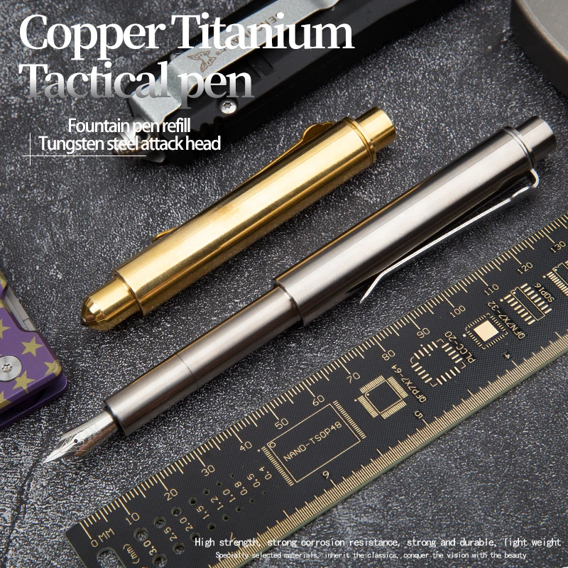 Tactical Pen multi-function self-defense Broken Window copper-titanium non-slip portable tool pen