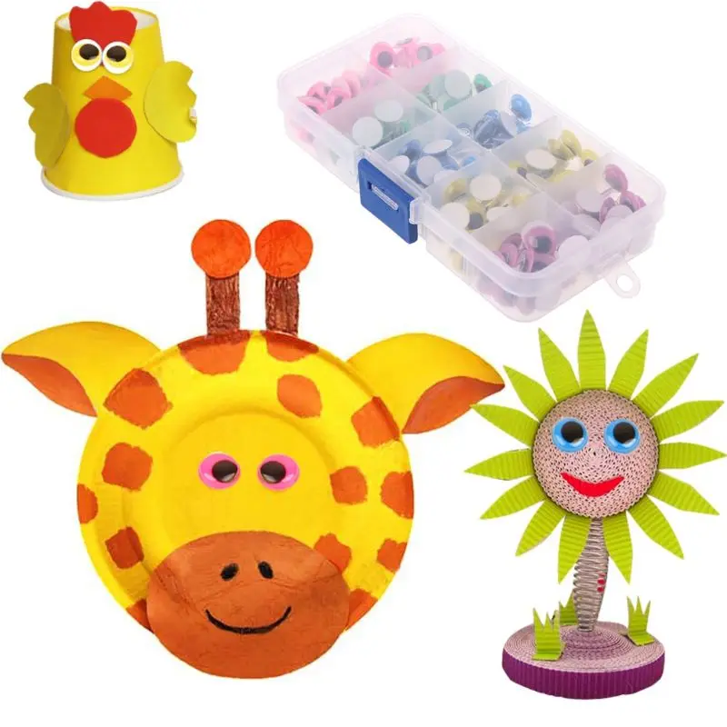 

200pcs 10mm Self-adhesive Safety Doll Eyes DIY Crafts Handmade Bear Stuffed Toys Animal Puppet Dolls Accessories 090B