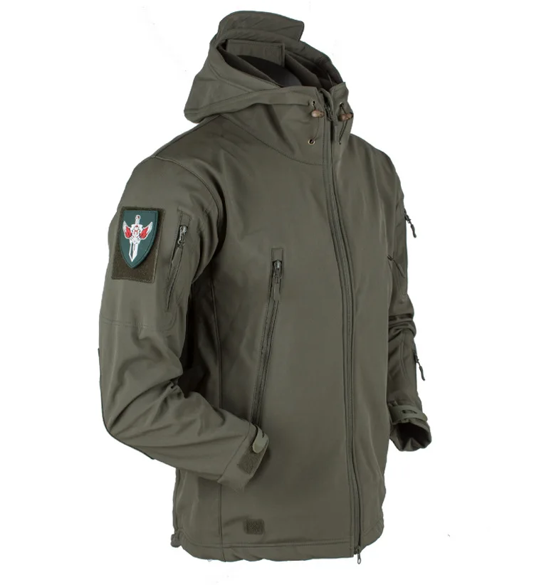Армейская зеленая тактическая куртка, военная форма, пальто, Мужская мягкая оболочка, повседневная куртка с капюшоном, Мужская теплая армейская одежда, теплая дышащая
