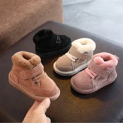 2021 novo inverno botas de neve do bebê unisex couro bonito meninos meninas sapatos de algodão quente crianças tênis de fundo macio da criança sapatos de bebê
