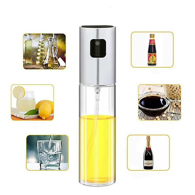 

HOMETREE 100ml Kitchen Stainless Steel Olive Pump Spray Bottle Oil Sprayer Oiler Pot BBQ Barbecue Spraying Pot Cooking Tool HS40