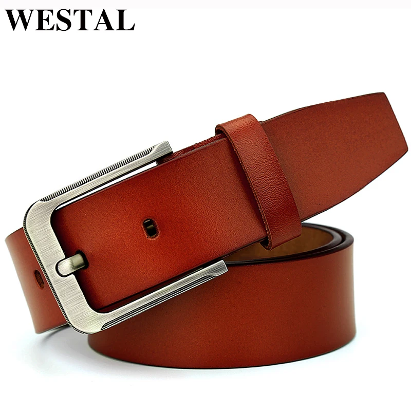 Мужской ремень WESTAL из натуральной кожи мужские ремни с пряжкой для мужчин