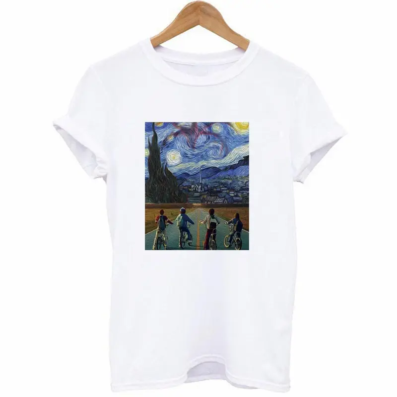 The Stranger Van Gogh things, термополоски, наклейка на одежду, сделай сам, футболка для девочек, железные нашивки для одежды, теплопередача