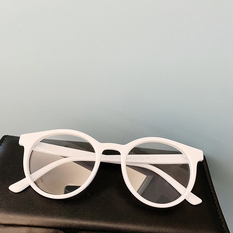 OVZA ретро круглые оптические очки, оправа для женщин, винтажная Классическая оправа для очков, мужские прозрачные очки высокого качества S4066 - Цвет оправы: Белый