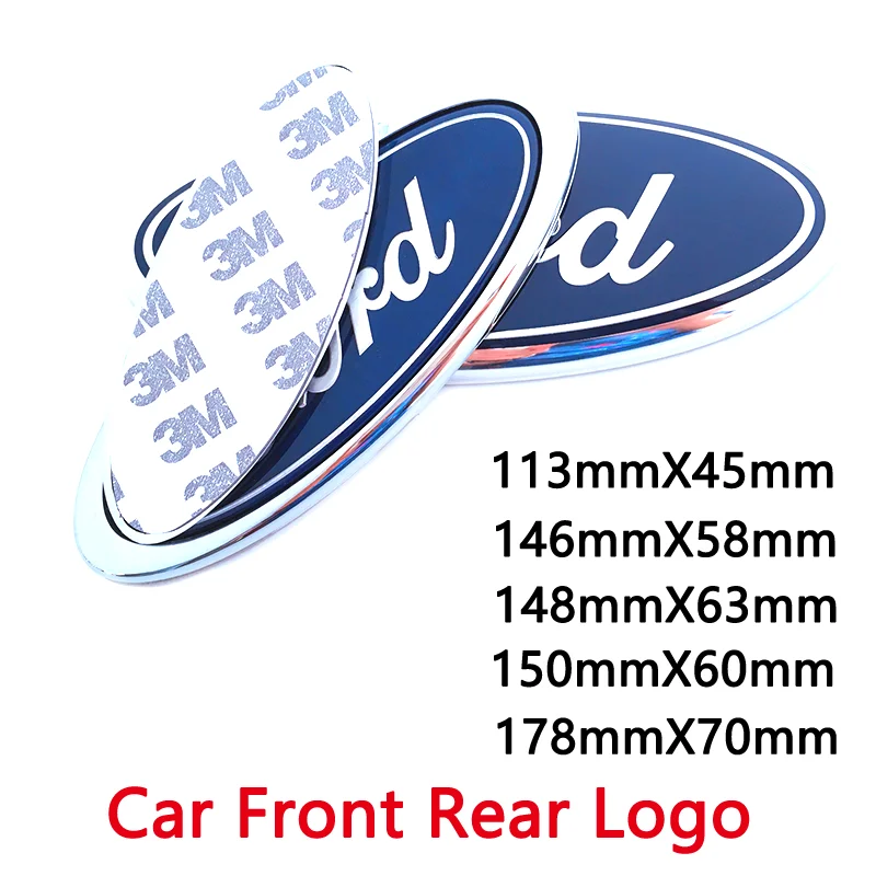 Blue 3D Car Front Head Hood Bonnet Rear Tail Bumper Trunk Boot Mark For Ford Auto Emblem Logo Badge Sticker Exterior Accessories |