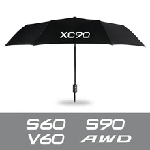 For Volvo AWD S60 S90 T6 V40 V50 V60 V90 XC40 XC60 XC90 Fully Automatic Compact Folding Fashion Custom Umbrella Car Accessories