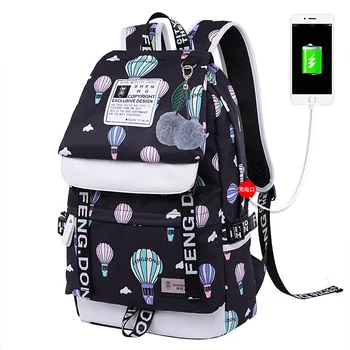 

Fashion Girl Schoolbag Female Students Laptop Backpack Kids School Bags For Teenage Girls Women Gray Backpacks Mochila Escolar