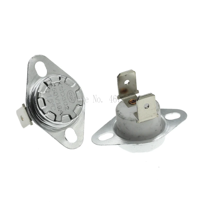 5-Pack KSD301 Temperature Control Switches - 250V 15A Normally Closed