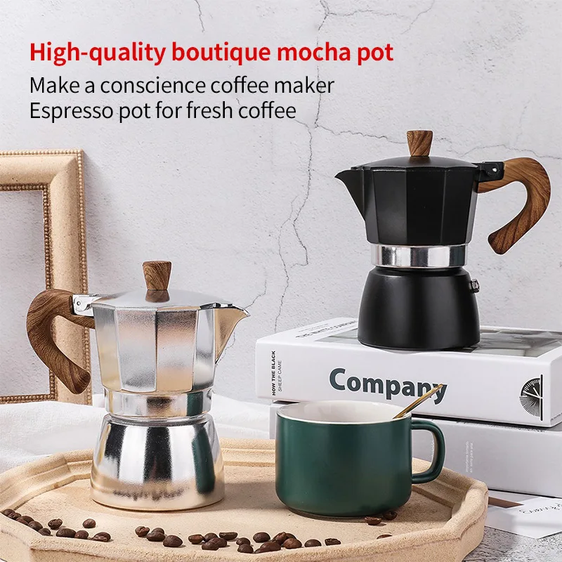 150/300ml Moka Coffee Pot Aluminum 