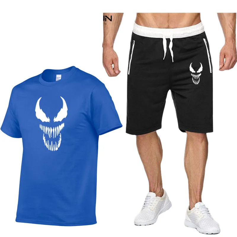 Venom 2 шт./компл. мужской спортивный костюм тренажерный зал фитнес компрессионная Одежда Бег Спортивная одежда упражнения тренировка набор