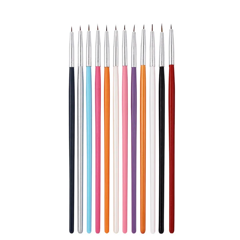 Nail Art Brush Set Manicure Tools Gradient Gel Nail Polish Builder Drawing Carving Ombre Brushes French Nail Design Painting Pen 2