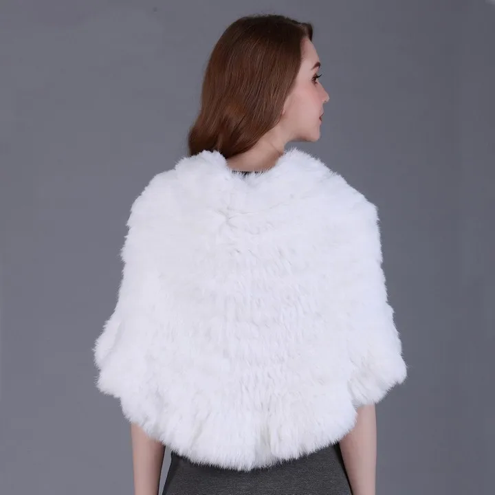FXFURS меховая накидка ручной работы, Вязаная Шаль из кроличьего меха, накидка из натурального кроличьего меха, накидка для невесты, меховая накидка для женщин