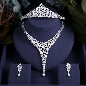 

jankelly Hotsale Nigeria 2 pcs Bridal Jewelry Sets New Fashion Dubai Full Jewelry Set For Women Wedding Party Accessories Design