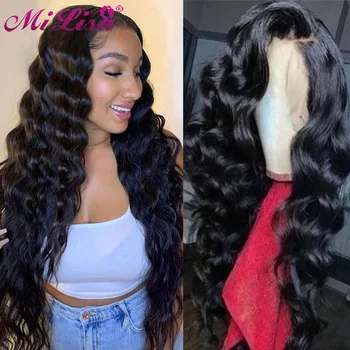 

13x4 Loose Wave Wig Lace Front Human Hair Wig Pre Plucked With Baby Hair Mi Lisa 4x4 Brazilian Lace Closure Wigs For Black Women