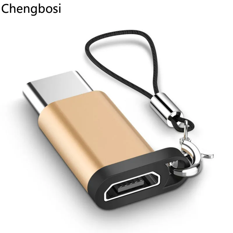 Алюминиевый сплав Micro USB-Type C адаптер конвертер Разъем для телефона планшета с шнурком аксессуары для телефонов для Xiaomi