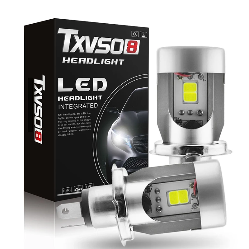 2 шт. TXVS08 светодиодный COB T4 H4 Автомобильный светодиодный фары лампы 10000LM 100W 6000K белый 9 V-32 в пост сов монолитный блок светодиодов