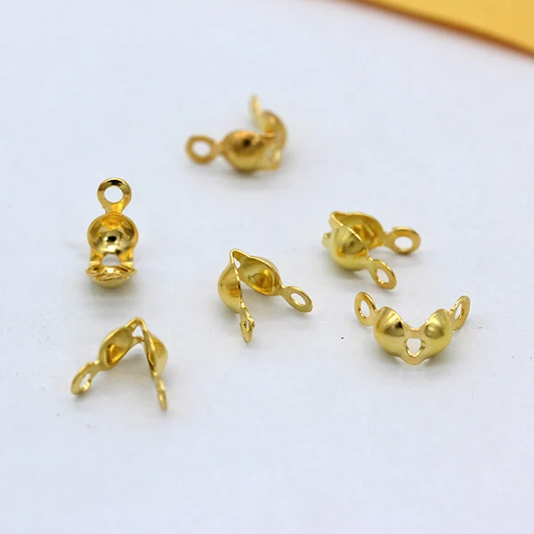gold 200p 4x15 мм посеребренные Позолоченные Двойные Зубчатые соединители покрывают калотки ожерелье кончик Обжимные бусины ювелирных изделий пряжки - Цвет: gold