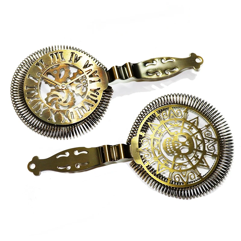 Premium Stainless Steel Hawthorn Cocktail Strainer - Professional Bar Tool