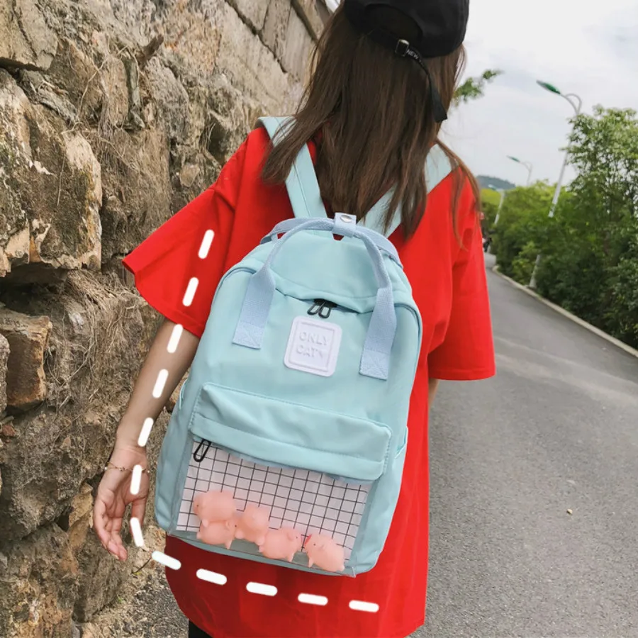 Милая желтая утка женский рюкзак Harajuku мультфильм Животные Ita для студенческой