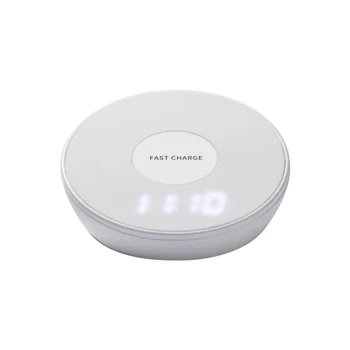 

10W Wireless Charging Pad Desk Lamp Alarm Clock Night Light LED QI Charger Base