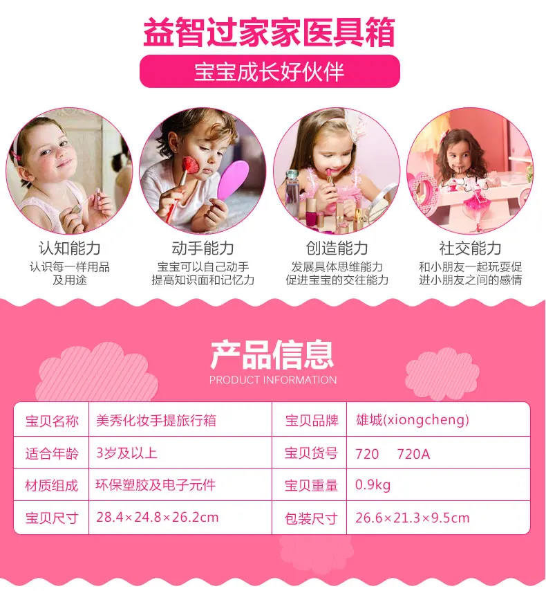 Have GIRL'S Makeup Box Toy Makeup Plastic Box Every Family Plastic Box Dress up Miho Plastic Travel