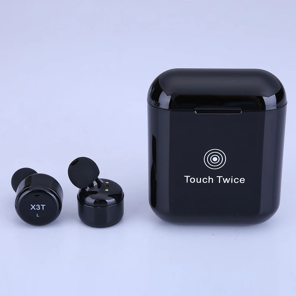 black X3T беспроводная гарнитура с Bluetooth Mini TWS Finger sensor operation стерео наушники высокого качества - Цвет: black