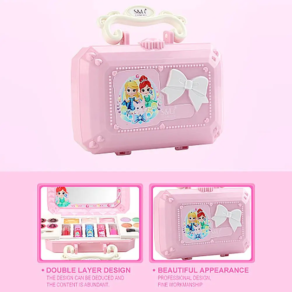 Princess Cosmetics Box Girls Makeup Set Toys Make up Kits Play House Dress Up Safety Non 1 Princess Cosmetics Box Girls Makeup Set Toys Make up Kits Play House Dress Up Safety Non 2