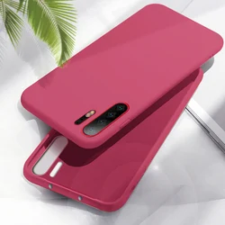 Premium Liquid Silicone Shockproof Phone Case - Sleek and Durable Protection for P40 (Camellia Red)