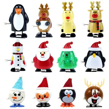 

12pcs Creative Reusable Practical Lightweight Funny Wind Up Toy Christmas Themed Clockwork Toy Friends Kids Children