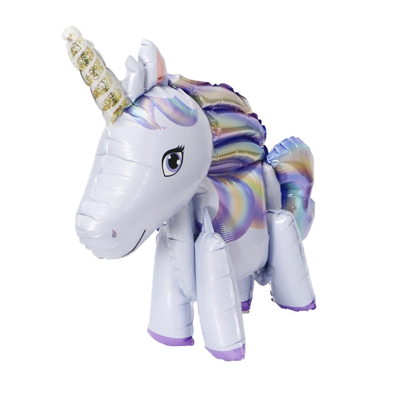 3D rainbow horse cartoon horse globos unicorn aluminum foil balloon party decoration children's toys aluminum balloon wholesale