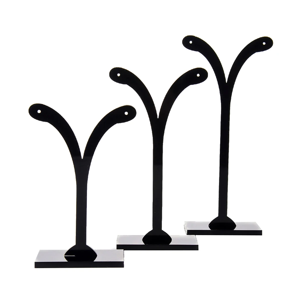 3 Pcs Vintage Jewellery Tree Earrings Hanger Holder Organizer Rack Black