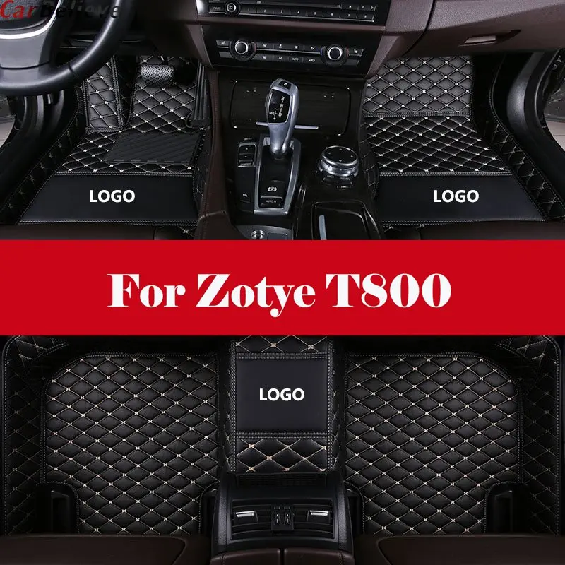 

Custom Fit Luxury XPE Leather Waterproof 3D Surrounded Full Set Car Floor Mats car styling For Zotye T800