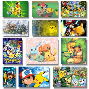 

Diamond Painting Pikachu Pokemon 5d Diy Cartoon Diamond Embroidery Handmade Anime Game Scape Mosaic Children Room Decor Gift Art