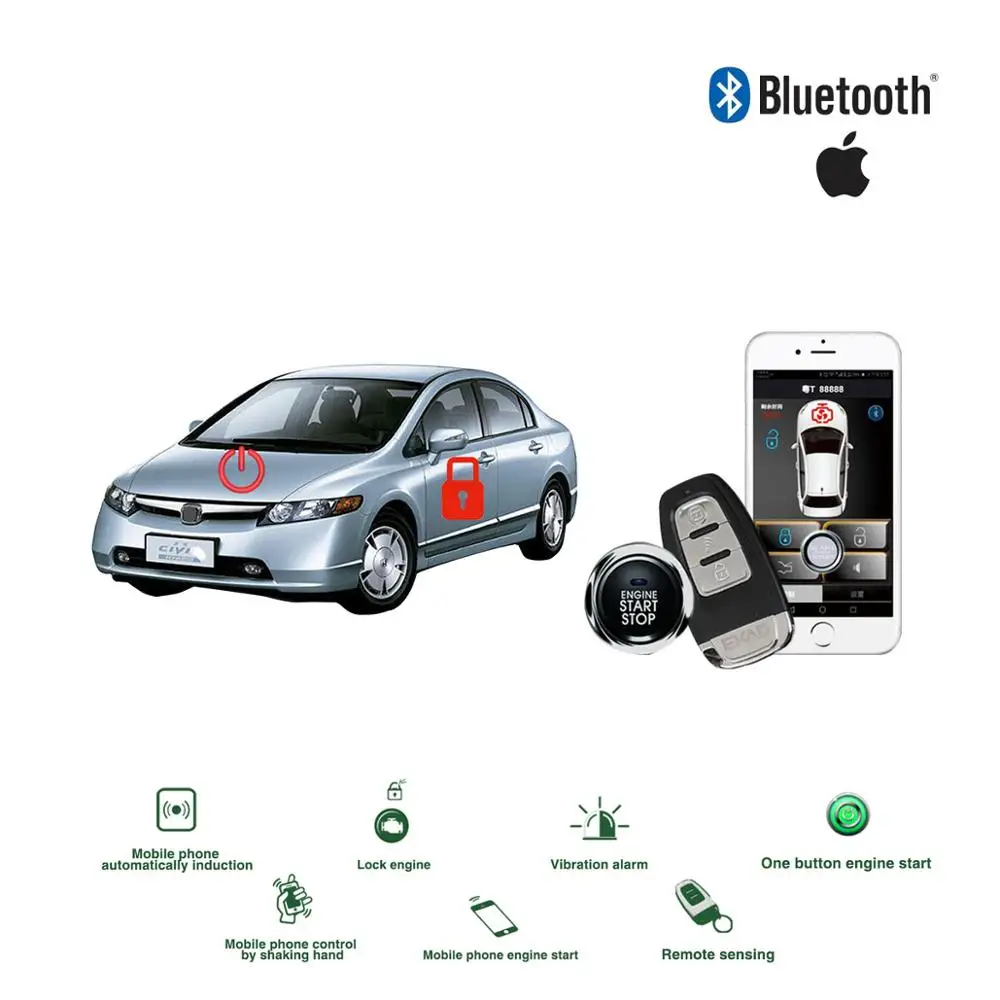 

Car Alarm System Car Bluetooth keyless entry system Smart APP Control Car central locking with remote start auto alarm signaling