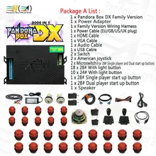 باندورا بوكس DX 3000 في 1 لتقوم بها بنفسك usb المقود ممر زر التبديل عصا التحكم أركيد أزرار المتكلم عدة ل كونترول ماكينة صالة الألعاب