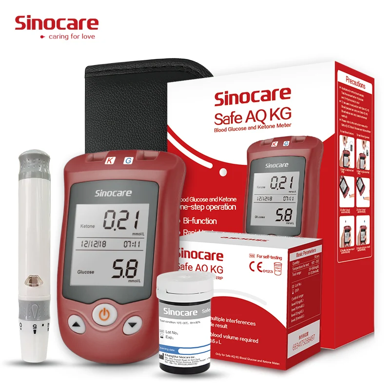 

Sinocare Safe AQ KG Blood Ketone & Blood Glucose Meter 50 Ketone Test Strips for Diabetes or Keto Slim Keto Diet Weight Loss