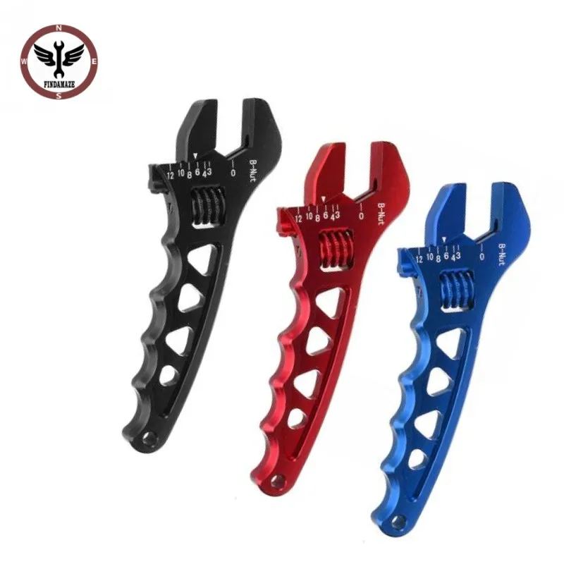 

FINDAMAZE 3AN-12AN Adjustable Aluminum Alloy Wrench Fitting Tools Spanner Red/Blue/Black