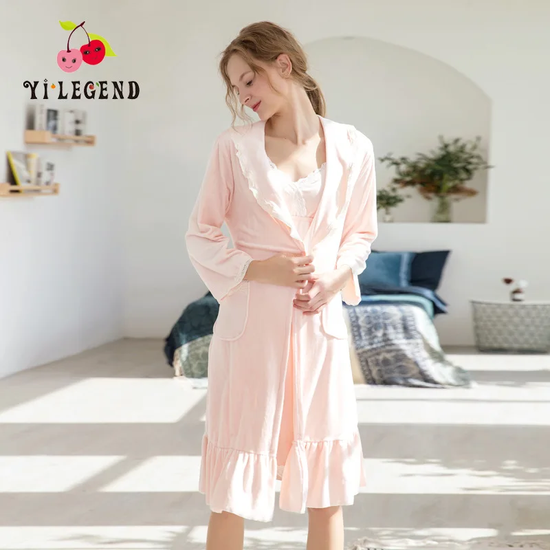 

New Style Women's Flannel Nightgown Piece Mid-length Nightgown Autumn And Winter Japanese-style Sexy Camisole Women Pajamas