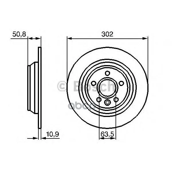 Диск Тормозной Задн Ford: Galaxy 06-, Mondeo Iv 07-, Mondeo Iv Turnier 07-, Mondeo Iv Седан 07-, S-Max 06- Bosch арт. 0986479254