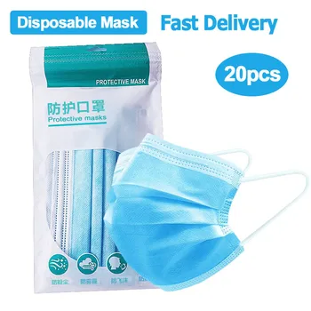 

20pcs Protection Mask Dust Masks Disposable Face Masks Elastic Ear Loop Disposable Dust Safety Filter Mask DROPSHIPPING