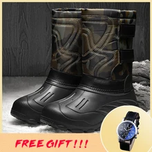 Мужские зимние ботинки; водонепроницаемые уличные камуфляжные теплые зимние ботинки; Мужская обувь;# BDE02