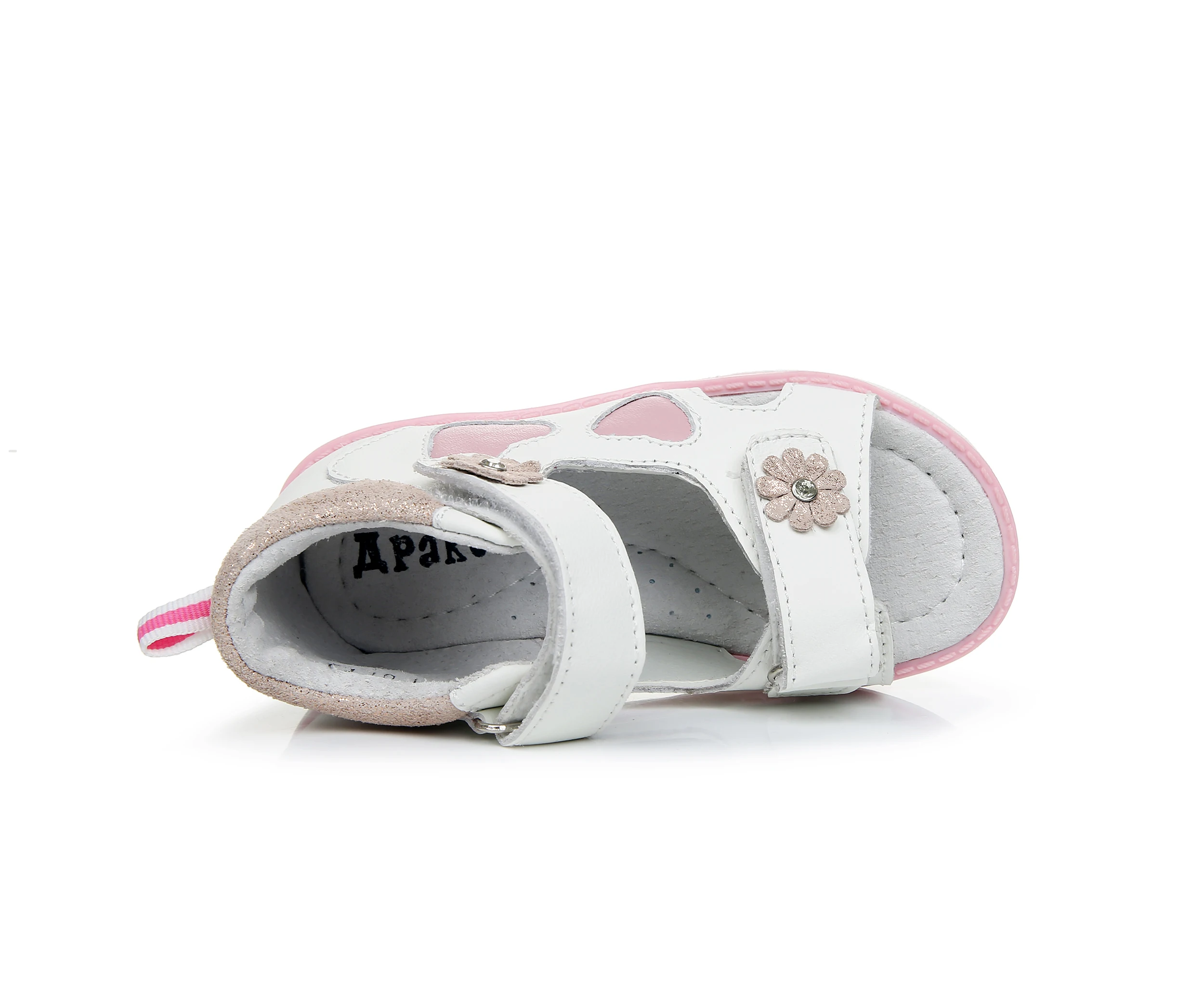 APAKOWA Girls Genuine Leather Sandals Toddler Shoes Daisy Flower Decorate Summer Sandals Open Toe Hoof Heels Kids Feetwear