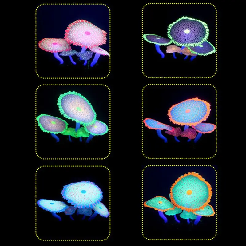 Моделирование растений светящаяся звезда точка Anemone подводный мир небольшой Пейзаж украшения для аквариума 85WC