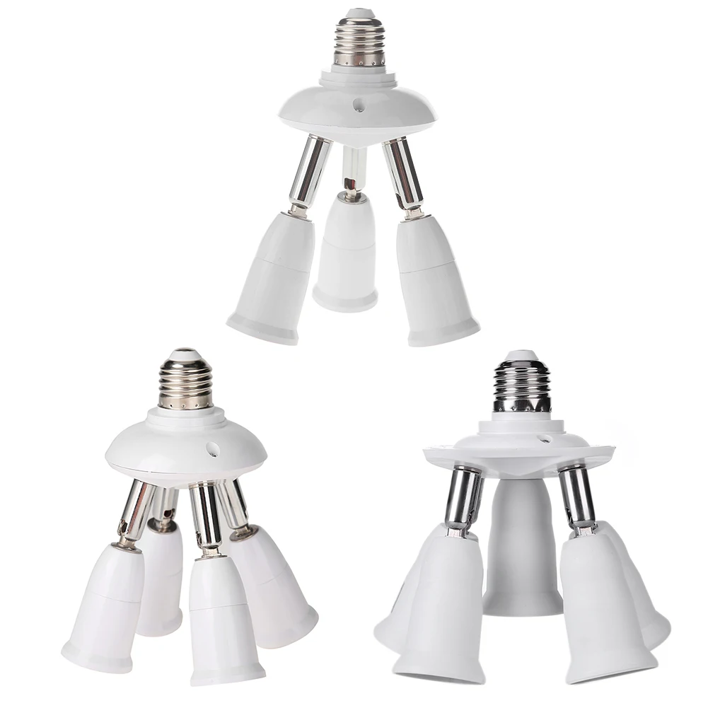 1pcs Adjustable E27 to E27 Splitter 3/4/5 Heads Lamp Base Led Light
